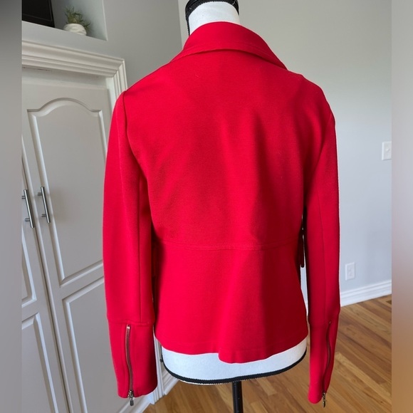 Anthropologie red jacket lapels pockets outerwear work fall winter layer outdoor - Picture 3 of 16